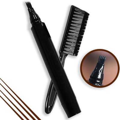 Beard Pencil Filler Water Proof,Bprtcra Barber Pencil and Brush Male Mustache Repair Shape Effective Enhance Facial Hair Waterproof Proof & Sweat Proof Solution (Dark brown)