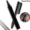 Beard Pencil Filler Water Proof,Bprtcra Barber Pencil and Brush Male Mustache Repair Shape Effective Enhance Facial Hair Waterproof Proof & Sweat Proof Solution (Black) view 3