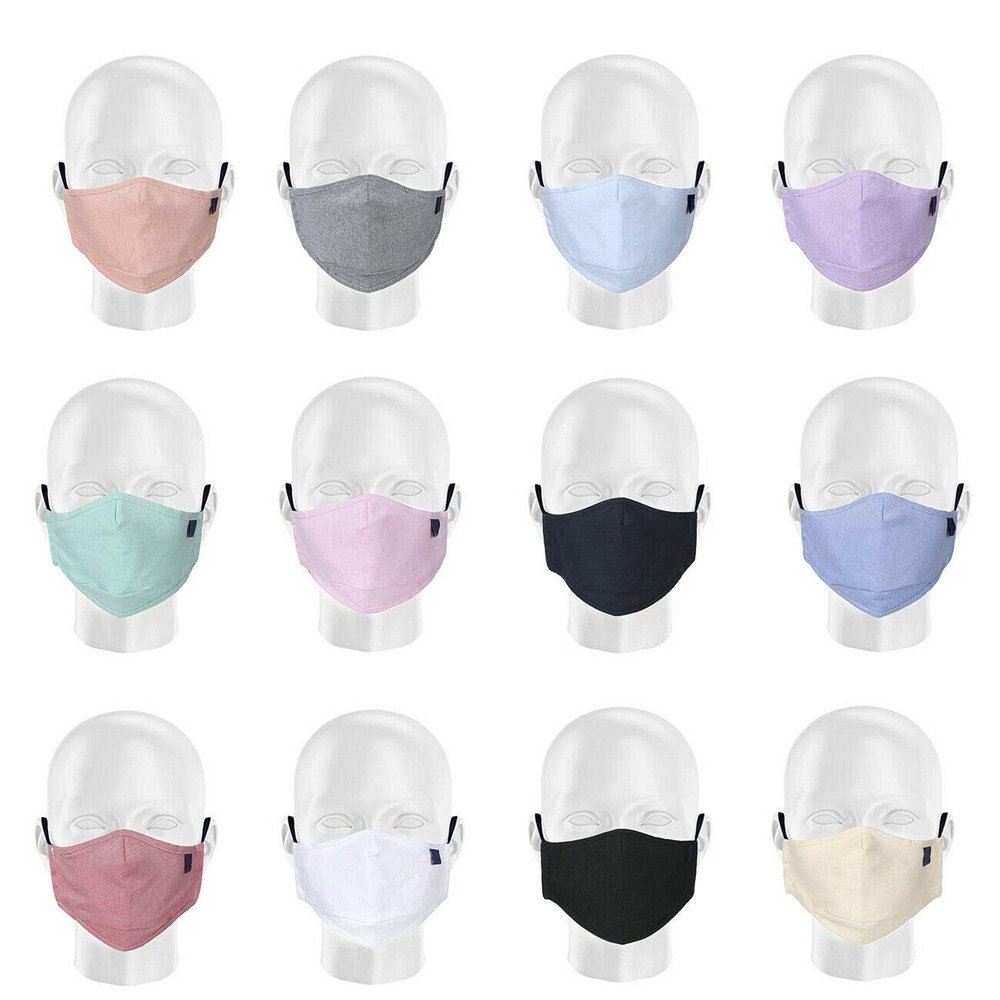 Janeo British Apparel Face Mask Washable Reusable Fabric Covering,Oxford Weave Fabric,a Tailored Fit with Chin Extension,Nose Clip. Matches our Oxford Shirts,Gift Idea. Warm White, 1 pc