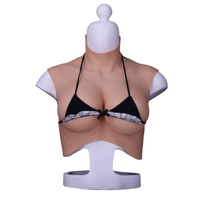 XSWL No Oil Artificial Silicone Breast Forms Fake Boobs Lifelike Soft Breasts Tits for Transgener Drag Queen Boobs Male To Female,White,L_E cup solid gel