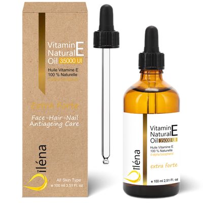 Facial & Eye Contour Anti Ageing Moisturizing Serum Extra Strong Vitamin E Oil 100ml d-Alpha Tocopheryl 100% Natural Skin Care, Beard Hair Oil, Nails Care
