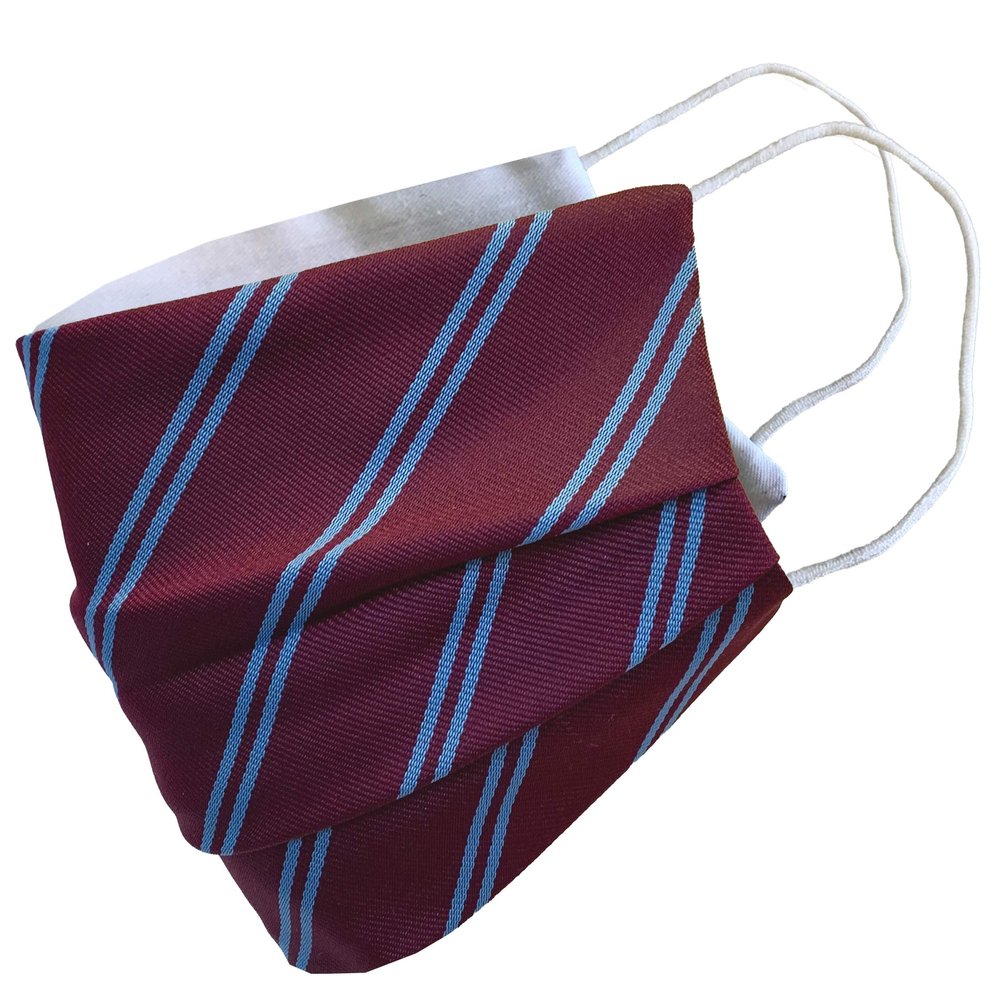 Claret & Blue Striped Football Face Mask