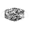 Black and White Graffiti Design Reusable Cotton Face Mask Covering Double Protection Washable - Large Adult Size view 1