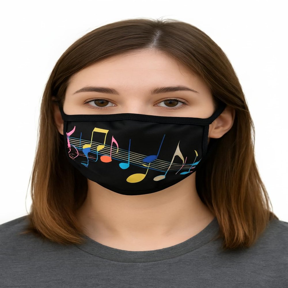 Komonee Adults Face Mask Washable Reusable Trendy Dustproof Musical Notes Cloth Mouth Cover Covering For Boys Girls Outdoors Indoors Childrens School Protection