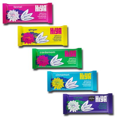 Hiya Snack Bars, Vegan, Gluten Free, High Fibre, Chickpea Based (5 bar taster)