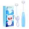 Electric Toothbrush Children, 3D Stereo Brush Head for Full Tooth & Mouth Cavity, Rechargeable Waterproof, Large Angled Bristles Clean Every Tooth Children for Over 4 Years (Blue) view 1