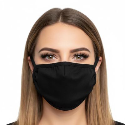 Komonee Black Cotton Face Mask - Washable and Reusable Cloth Mouth Cover - Dustproof Protection Covering for Men and Women - Ideal for Indoors, Outdoors, Cycling, and Ski Activities