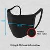 Komonee Black Cotton Face Mask - Washable and Reusable Cloth Mouth Cover - Dustproof Protection Covering for Men and Women - Ideal for Indoors, Outdoors, Cycling, and Ski Activities view 4