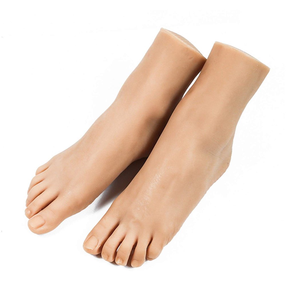 AFYH 1 Pair Realistic Silicone Mannequin Foot, Foot clones for European and American women feet beauty copy, silicone foot model props, high realistic 36A beauty feet.,Left foot
