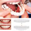 2 Pairs Temporary Dentures False Teeth Venners Top and Bottom, Instant Perfect Smile Denture Teeth Whitening Braces, Cover The Imperfect Teeth for Man Women Have A Confident Smile view 4