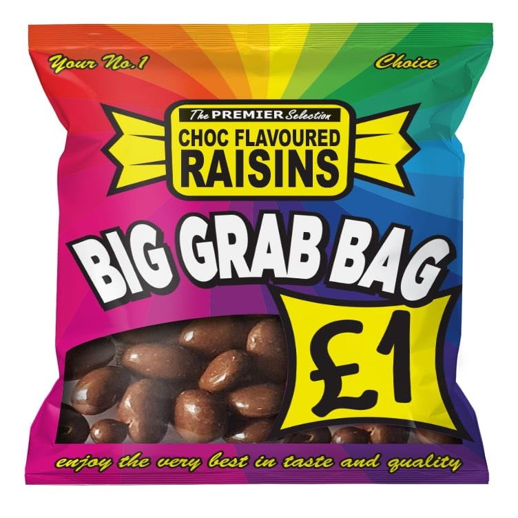 1.2kg Chocolate Raisins | 12 x 100g Grab Bags of Treats | Perfect for parties | Halal