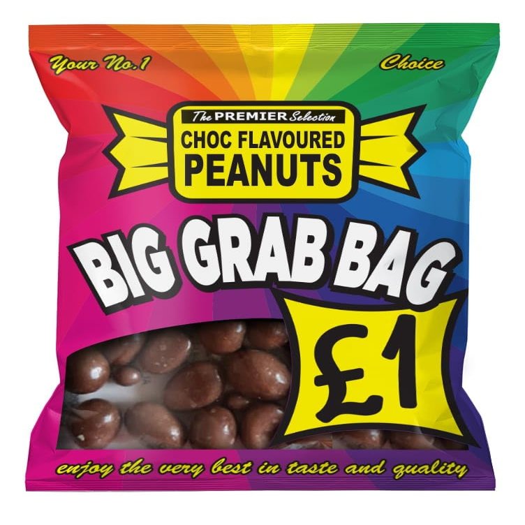 1400g Chocolate Coated Peanuts | 12 x 120g | Big Grab Bags