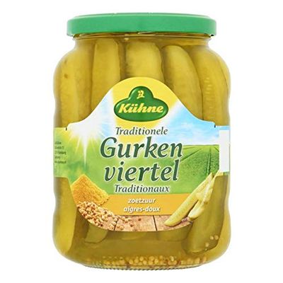 Kuhne Gurkenviertel Zoetzuur Artisanal Gurkenviertel Sweet and Sour 670G
