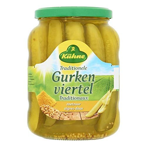 Kuhne Gurkenviertel Zoetzuur Artisanal Gurkenviertel Sweet and Sour 670G