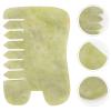 1pc Jade Scraping Board Jade Massage Board Gua Sha Massage Tool for Scraping Facial Body Care Board Guacha Moxibustion Sticks Skin Care Roller Natural Jade Guasha Pen view 4