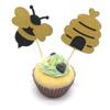 E-outstanding Honeybee Cupcake Topper 30PCS Glitter Glitter Bumble Bee Cupcake Toppers for Birthday Party Baby Shower Wedding Cake Food Decoration Supplies view 4