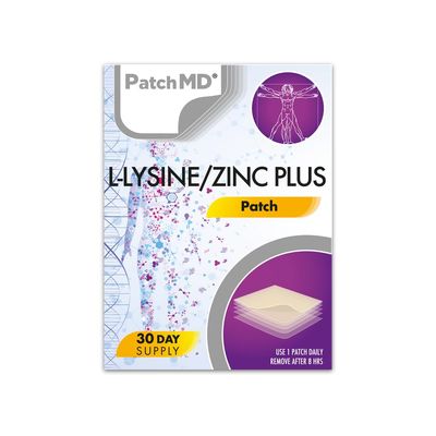 PatchMD L-Lysine/Zinc Plus 30 Daily Topical Patches. 100% Natural & Vegan. Allergy & Filler Free. High Absorption and More bioavailable. Suitable for Sensitive stomachs & bariatric.