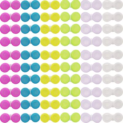 RONYOUNG 60PCS Contact Lens Cases Contact Lens Holder Box Left/Right Eyes Contact Lens Container, 6 Colors