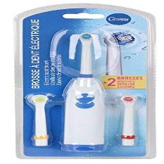 Electric Toothbrush - Rotating Soft Bristles Battery Powered with 3 Strong Heads (Yellow)