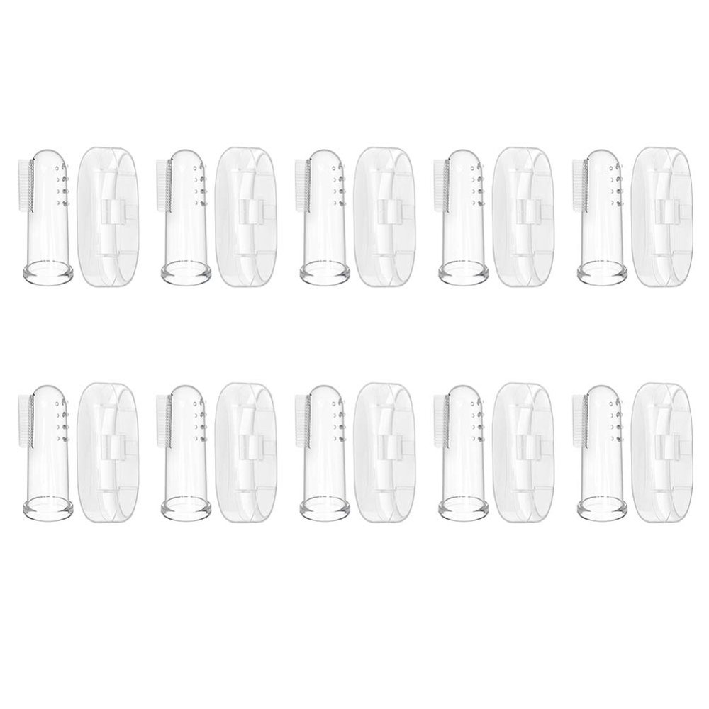 NUOBESTY Baby Toothbrush Brush Set 10pcs Toddler Finger Toothbrushes Oral Massager for Baby Newborn Teething Brush