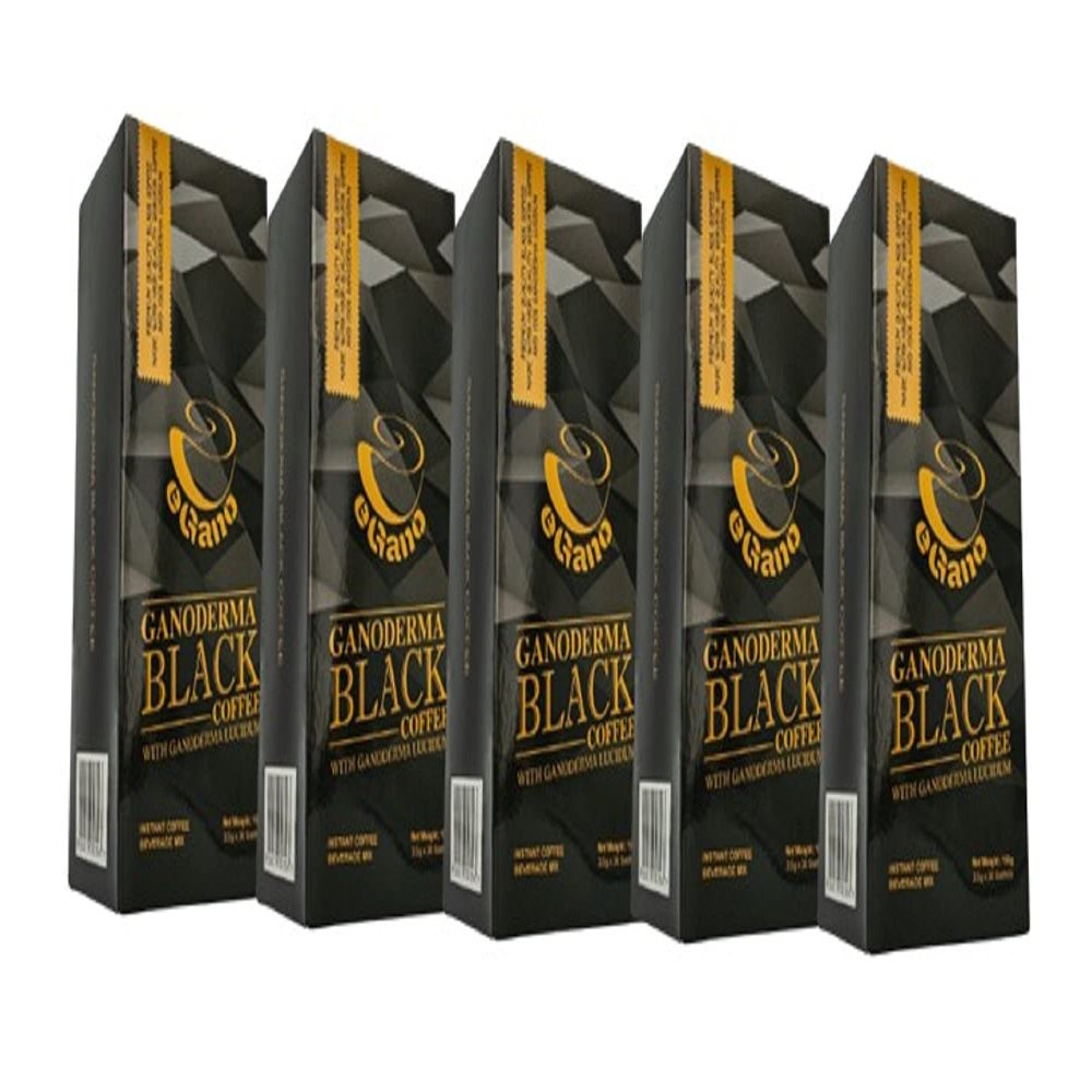 5 Boxes eGano Ganoderma Black Coffee Instant Coffee With Ganoderma Lucidum (3.5g x 30 Sachets / Box)