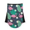 AJINGA Face Coverings Bandana Ear Loops StylishPink Flamingo Green Leave White Flower Women Neck Gaiters for Dust Wind Motorcycle Men view 1