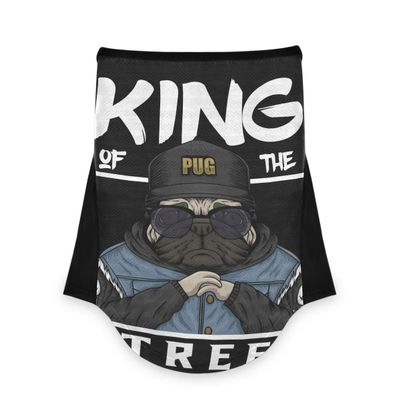 AJINGA Face Coverings Bandana Ear Loops StylishPug King Street Women Neck Gaiters for Dust Wind Motorcycle Men