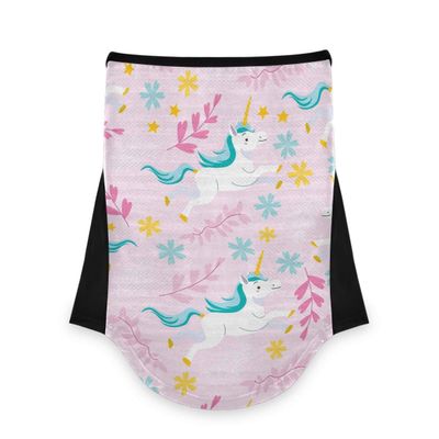 AJINGA Face Coverings Bandana Ear Loops StylishPink Unicorn Women Neck Gaiters for Dust Wind Motorcycle Men