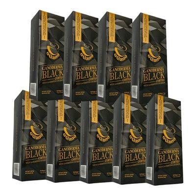 9 Boxes eGano Premium Ganoderma Black Coffee Instant Coffee with Ganoderma Lucidum Extract (3.5g x 30 Sachets / Box)