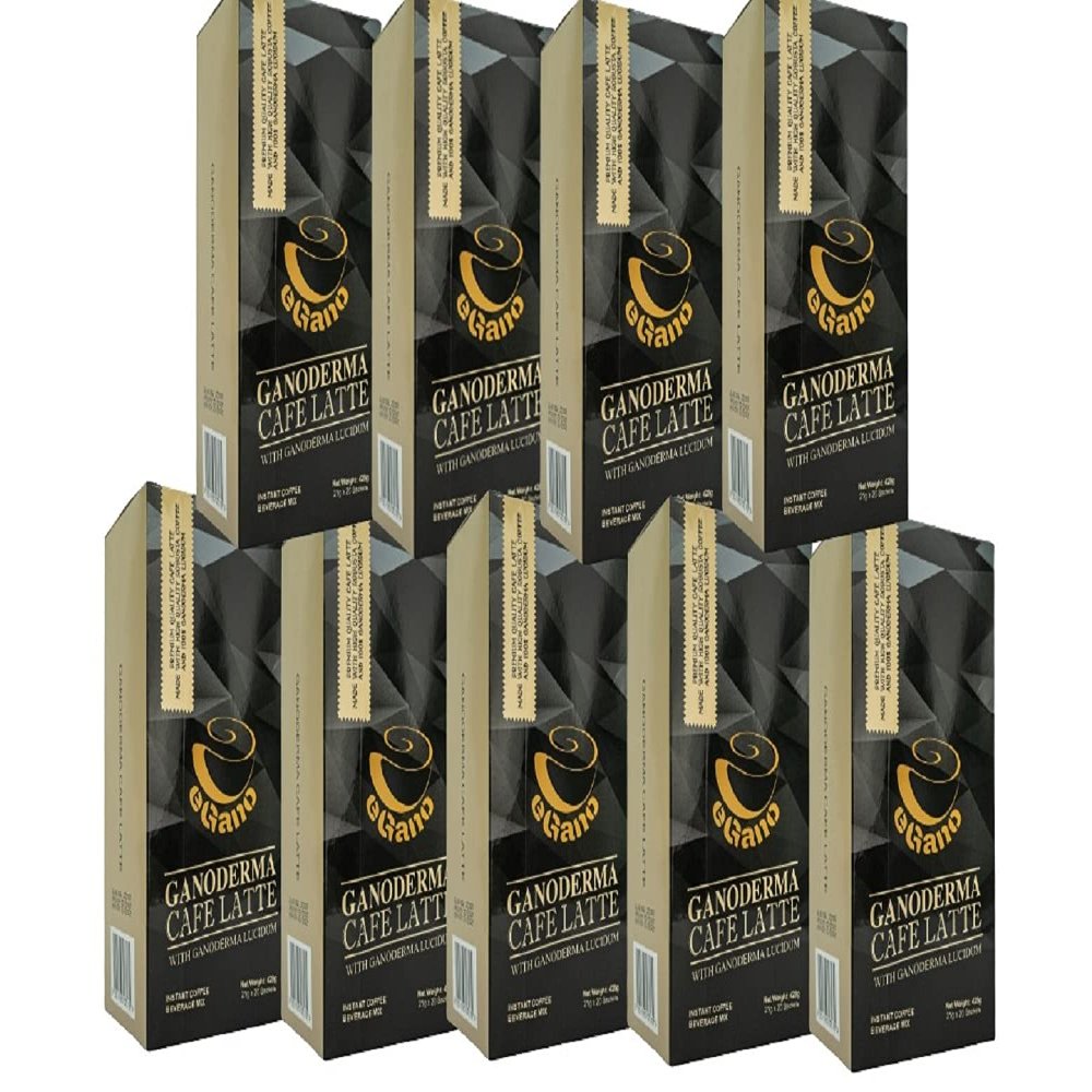 9 Boxes eGano Premium Ganoderma Cafe Latte Instant Coffee with Ganoderma Lucidum Extract (21g x 20 Sachets / Box)