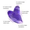 1pc Amethyst Jade Face Neck Back Guasha Board Natural Purple Stone Traditional Scraper view 2