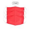 LOFBAZ Cloth Face Coverings Cotton Fabric with Filter Pocket Washable Reusable Vibrant Red - Pack of 3, Adult M view 2