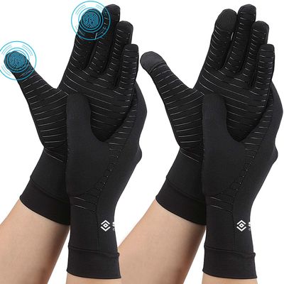 2 Pairs Pack Copper Compression Full Finger Arthritis Gloves for Relief Arthritis Pain,Copper Glove with Touch Screen Fingers for Everyday Support, Carpal Tunnel, Typing, Fit for Men & Women (X-Large)