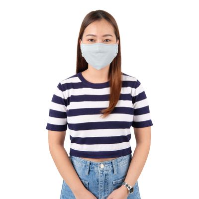 LOFBAZ Cotton Cloth Face Coverings Reusable Washable with Filter Pockets (Empire Ice - Pack of 3, Adult M)