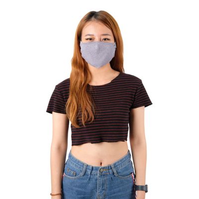 LOFBAZ Cotton Cloth Face Coverings Reusable Washable with Filter Pockets (Lavender - Pack of 3, Adult S)