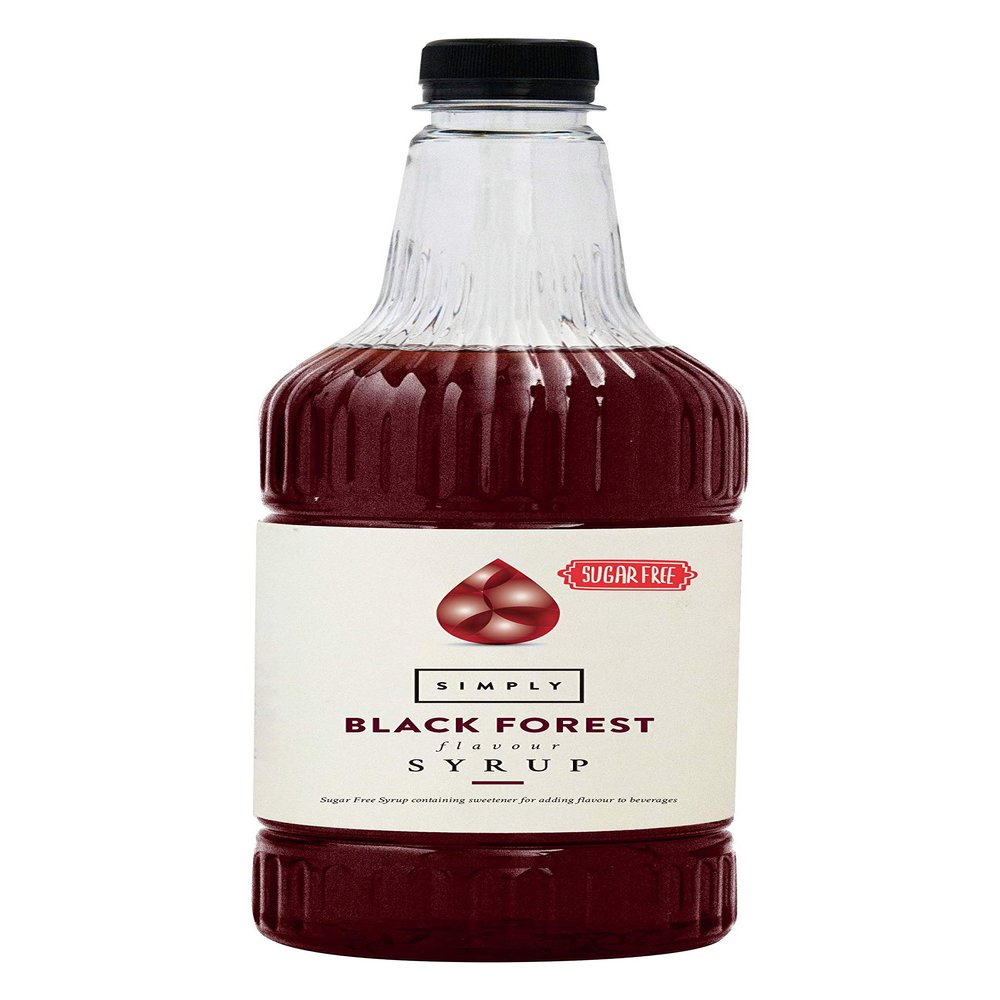 Simply Sugar Free Black Forest Syrup, Low Calorie, Vegan & Nut Free Flavoured Syrup for Coffee, Cocktails & Baking (1 Litre)