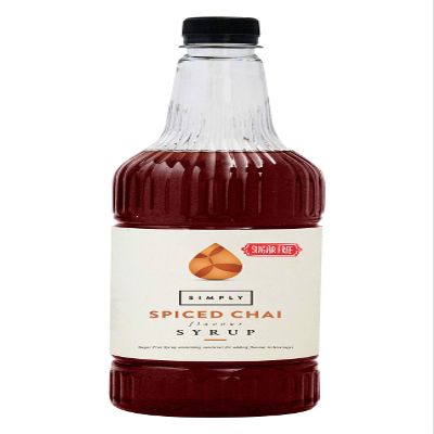 Simply Sugar Free Spiced Chai Syrup, Low Calorie, Vegan & Nut Free Flavoured Syrup for Coffee, Cocktails & Baking (1 Litre)