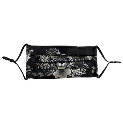 Anuschka Silk Face Masks - Comfortable Double-Layered Pleated Design - Reusable, Breathable & Adjustable - Cleopatra's Leopard