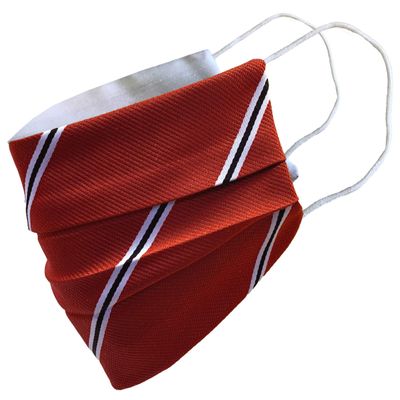 Red, White & Black Striped Football Face Mask