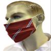 Red, White & Black Striped Football Face Mask view 2