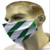 Emerald Green & White Striped Football Face Mask view 2