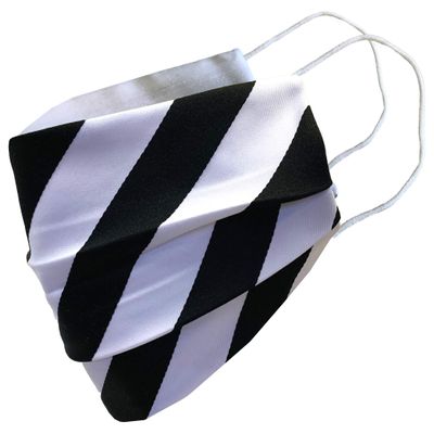 Black & White Striped Football Face Mask