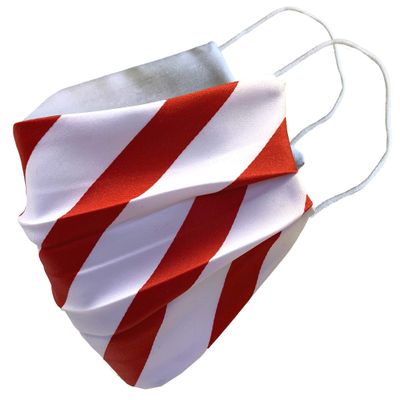 Red & White Striped Football Face Mask