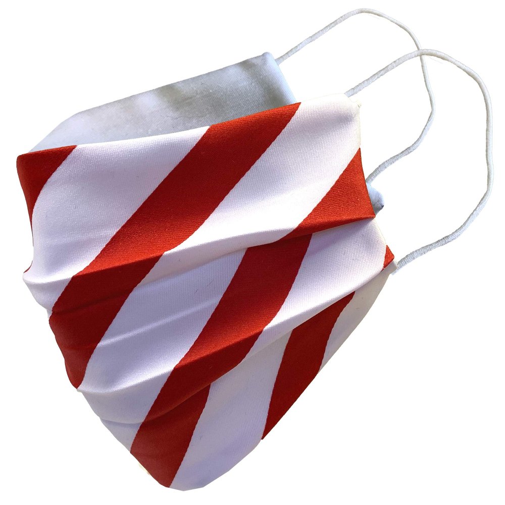 Red & White Striped Football Face Mask