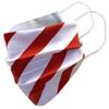 Red & White Striped Football Face Mask view 1