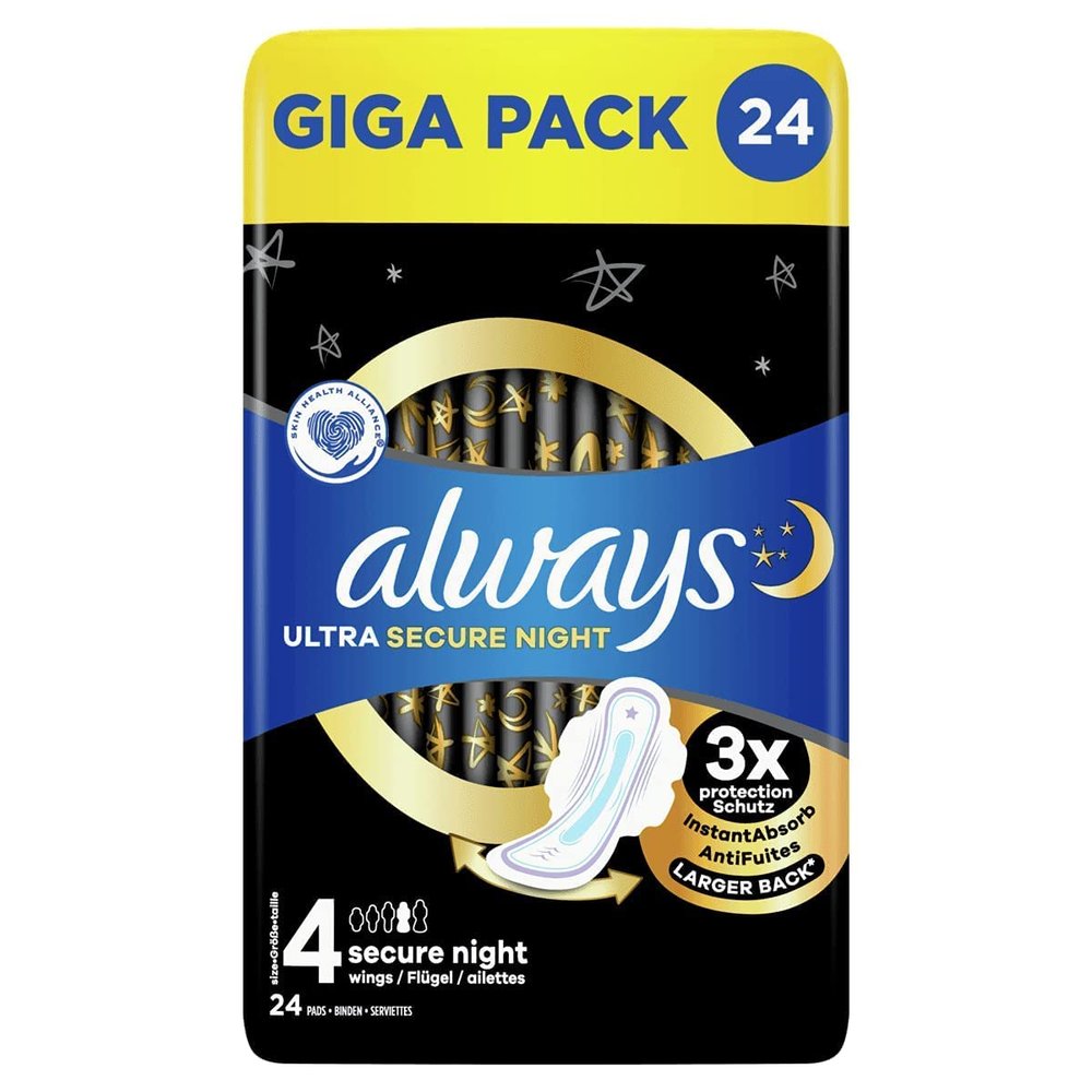 Always - 24x Ultra Sanitary Pad Secure Night Size 4 with Wings - 1 Piece