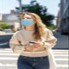 Komonee 10 x Face Mask 3 Ply Disposable Blue Dustproof Mouth Cover Covering For Men Women Outdoors Indoors Cycling Ski Protection view 4