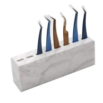 8 Slots Tweezers Stand Holder for Eyelash Extensions Marble White Make-up Tools Accessories Tweezer Display Stand for Eyelashes Extension Collecting