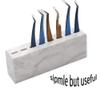 8 Slots Tweezers Stand Holder for Eyelash Extensions Marble White Make-up Tools Accessories Tweezer Display Stand for Eyelashes Extension Collecting view 2