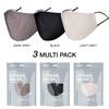 Basic Sense 3 Packs 100% Cotton Washable Reusable Skin Friendly Plain Face Coverings Masks (Grey 3 Pack) view 2